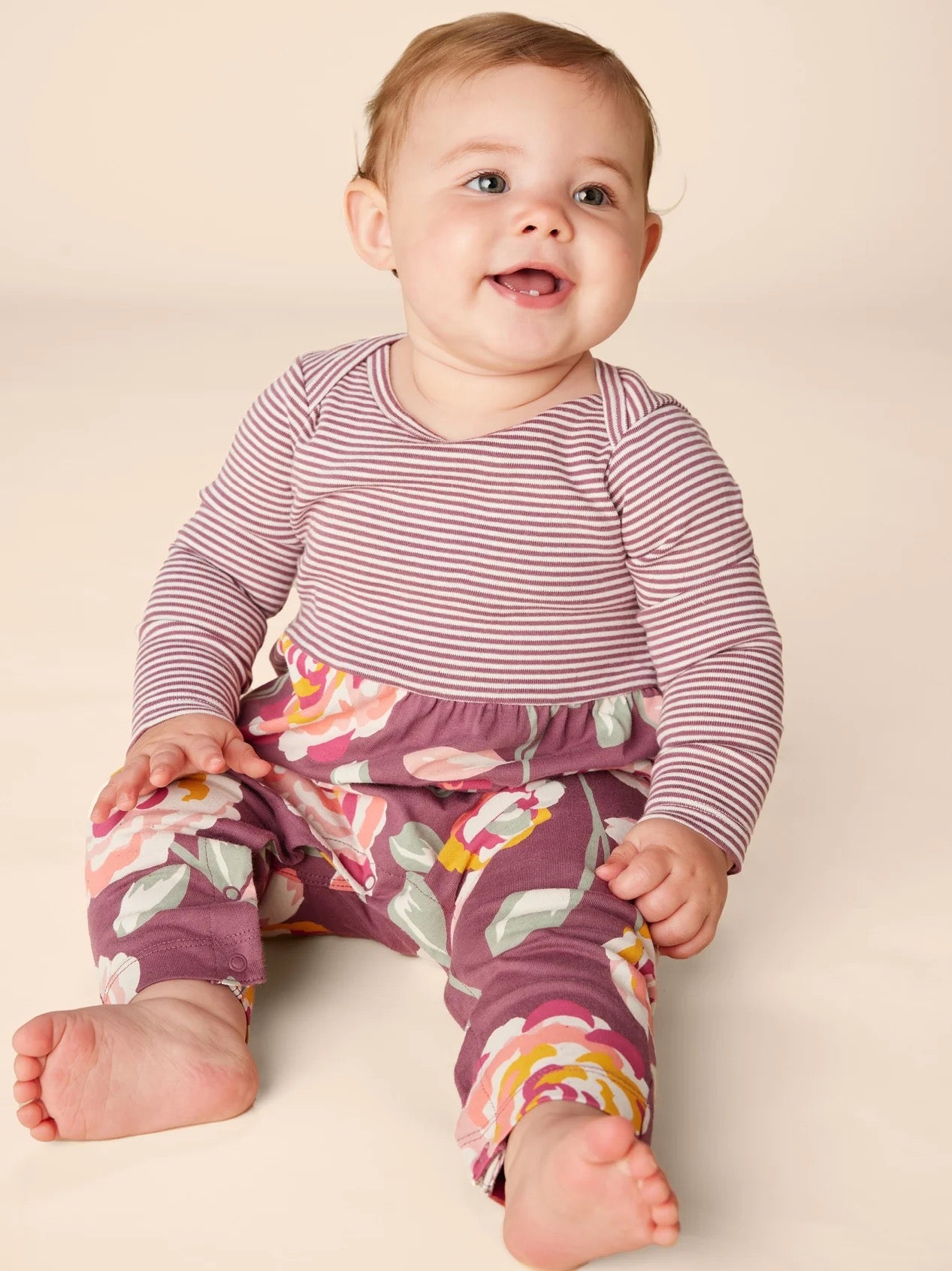 Turkish Rose Print Mix Romper