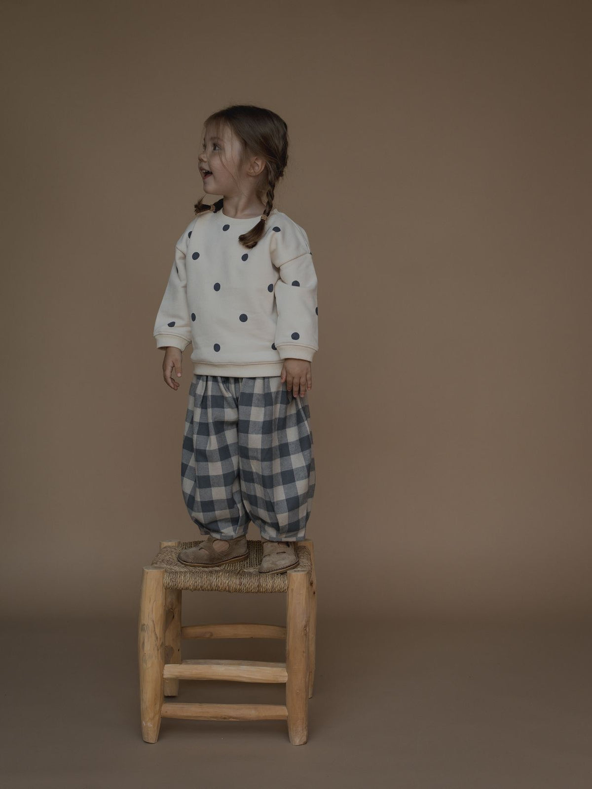 Fog Blue Gingham Lodge Pants
