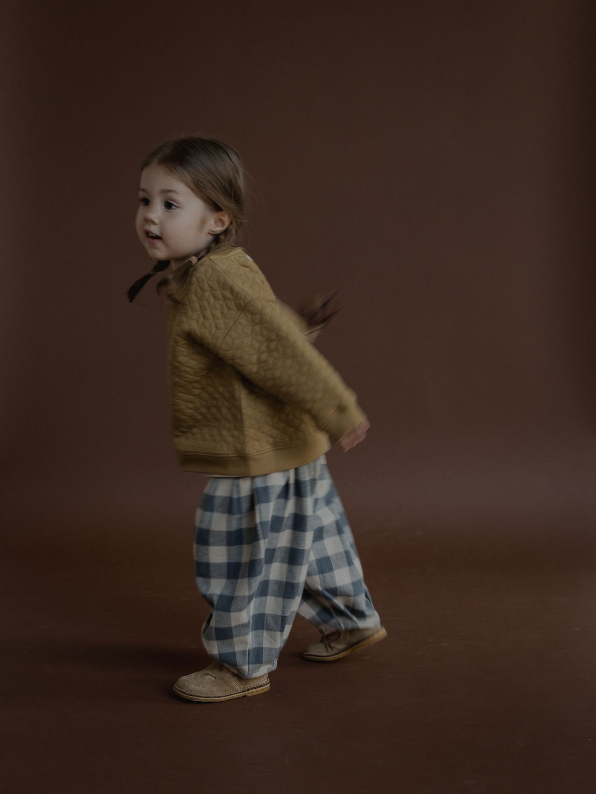 Fog Blue Gingham Lodge Pants