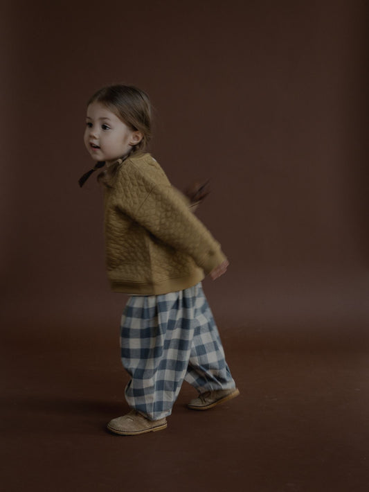 Fog Blue Gingham Lodge Pants