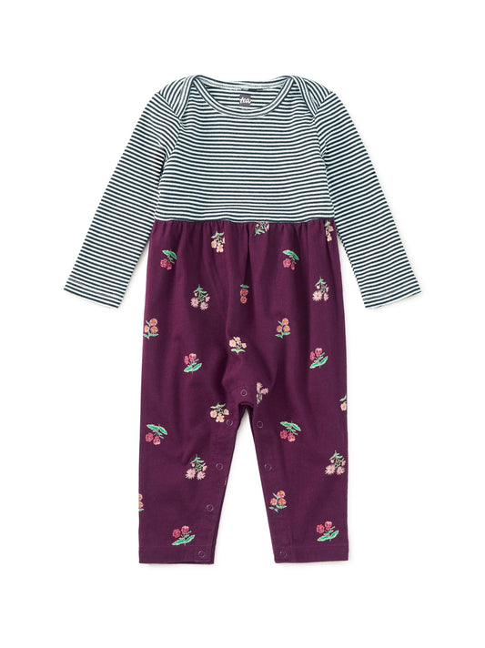 Midnight Posy Baby Romper