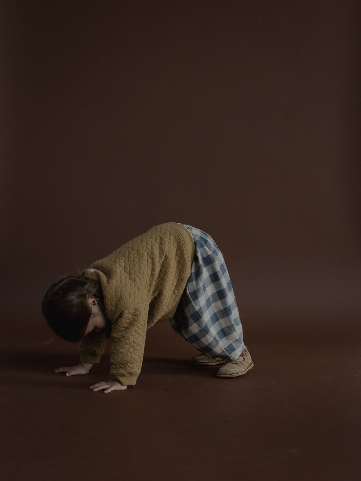 Fog Blue Gingham Lodge Pants