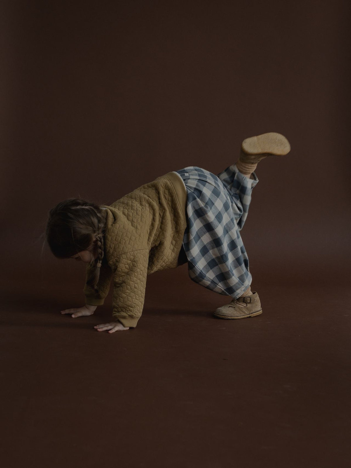 Fog Blue Gingham Lodge Pants
