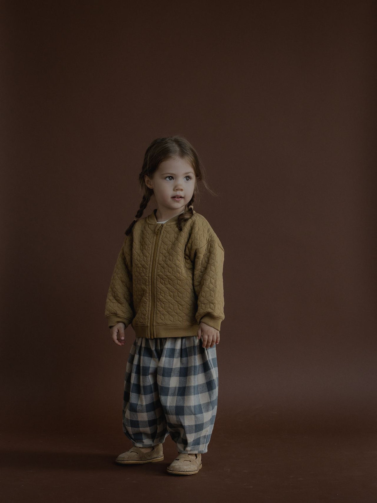 Fog Blue Gingham Lodge Pants