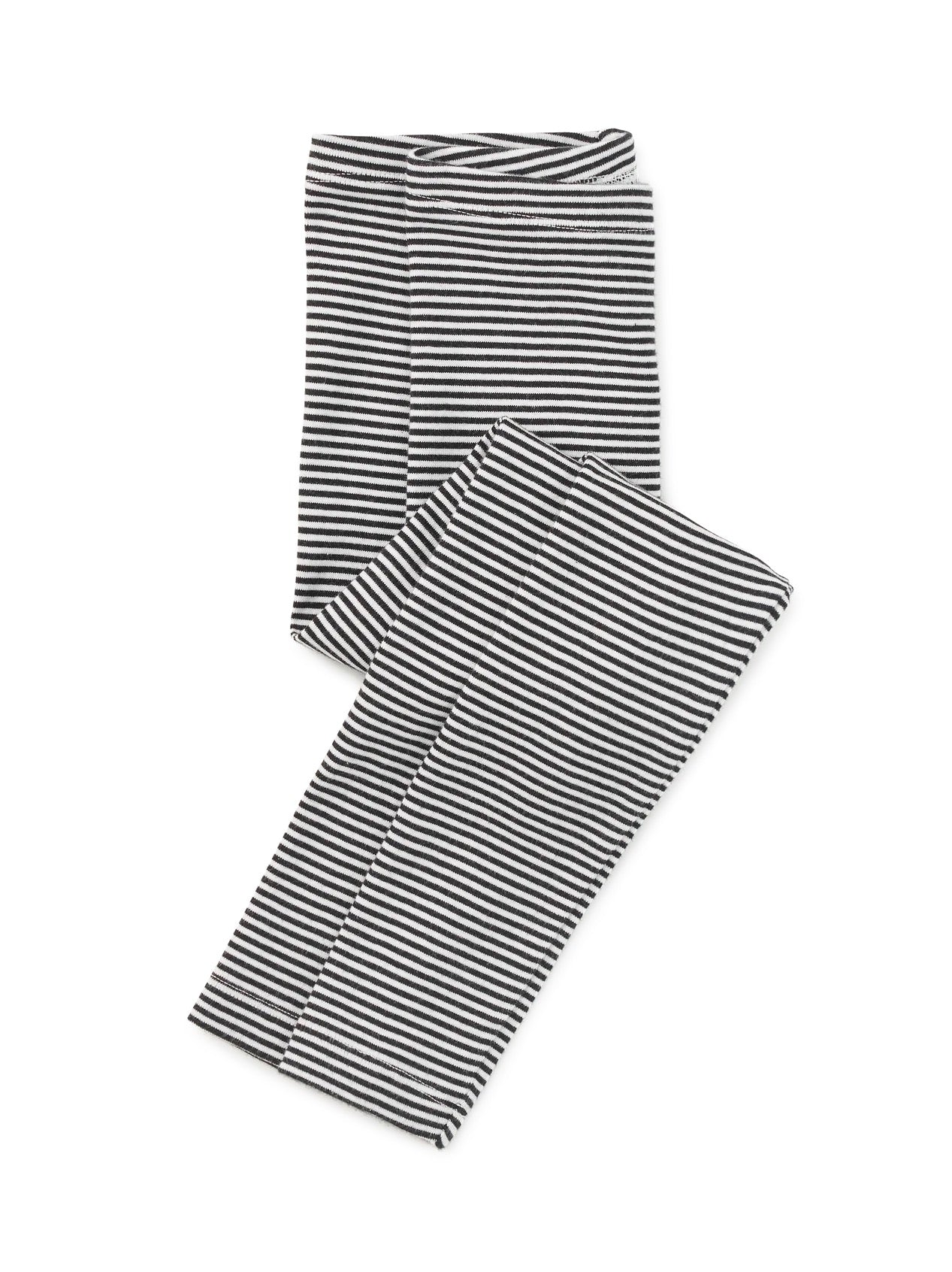 Striped Jet Black Leggings