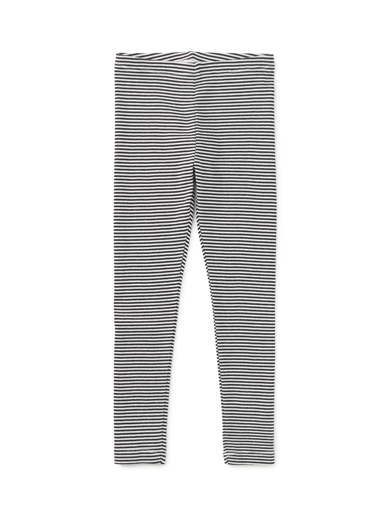 Striped Jet Black Leggings
