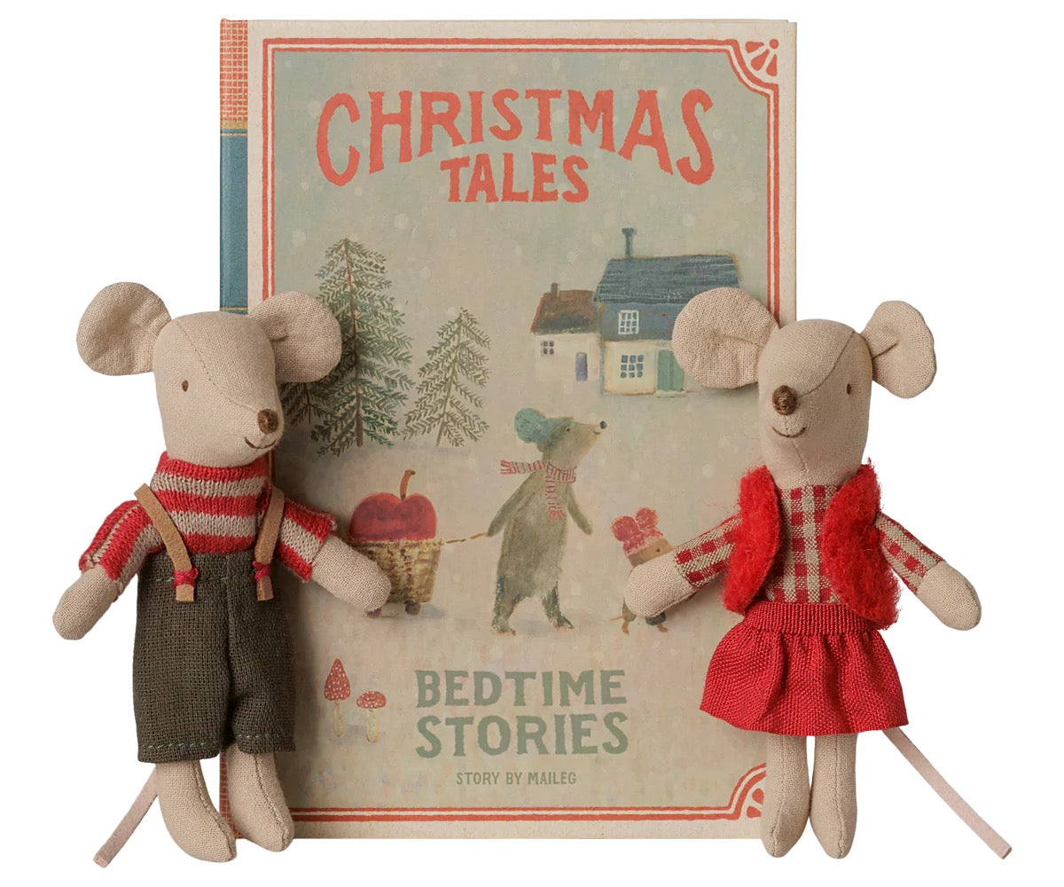Christmas Twin Mice In Book
