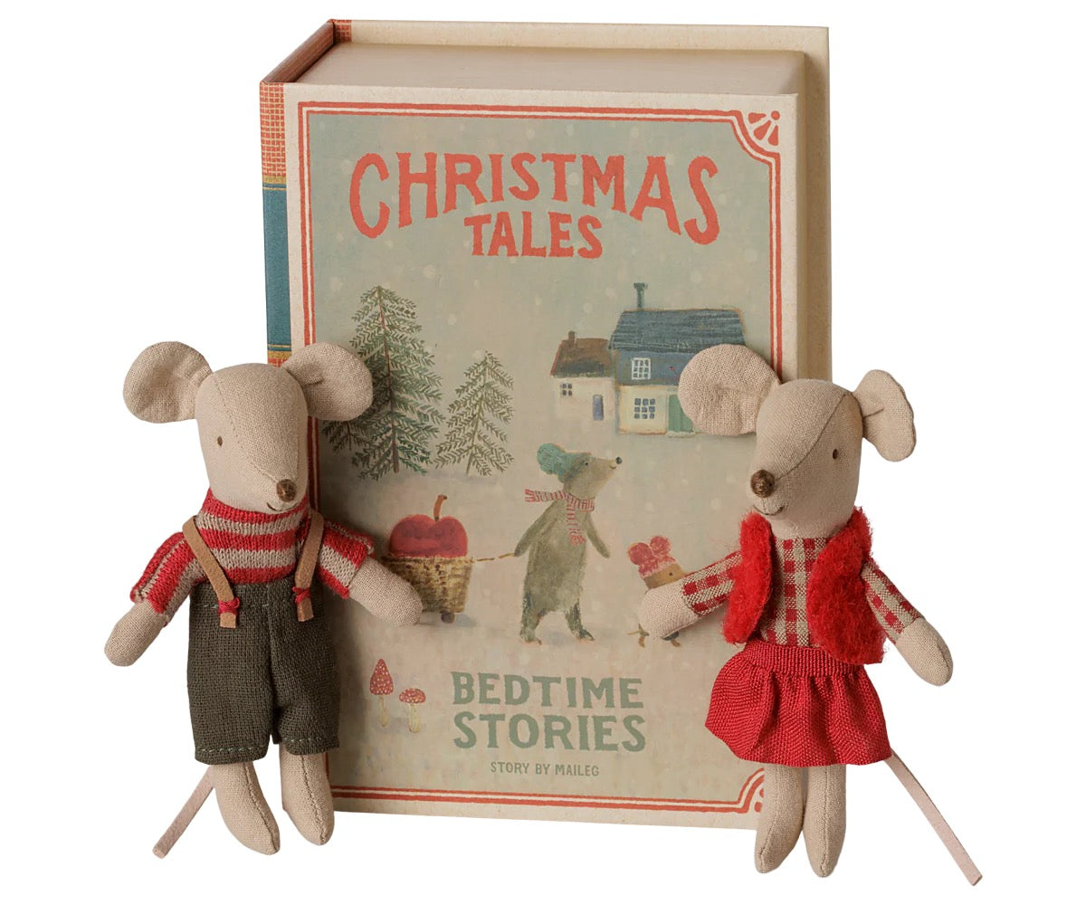 Christmas Twin Mice In Book