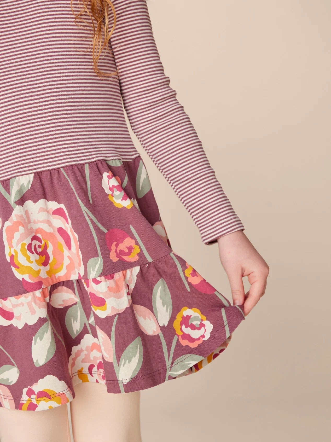 Turkish Rose Tiered Skirted Twirl Dress