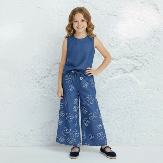 Embroidered Floral 2 Piece Set