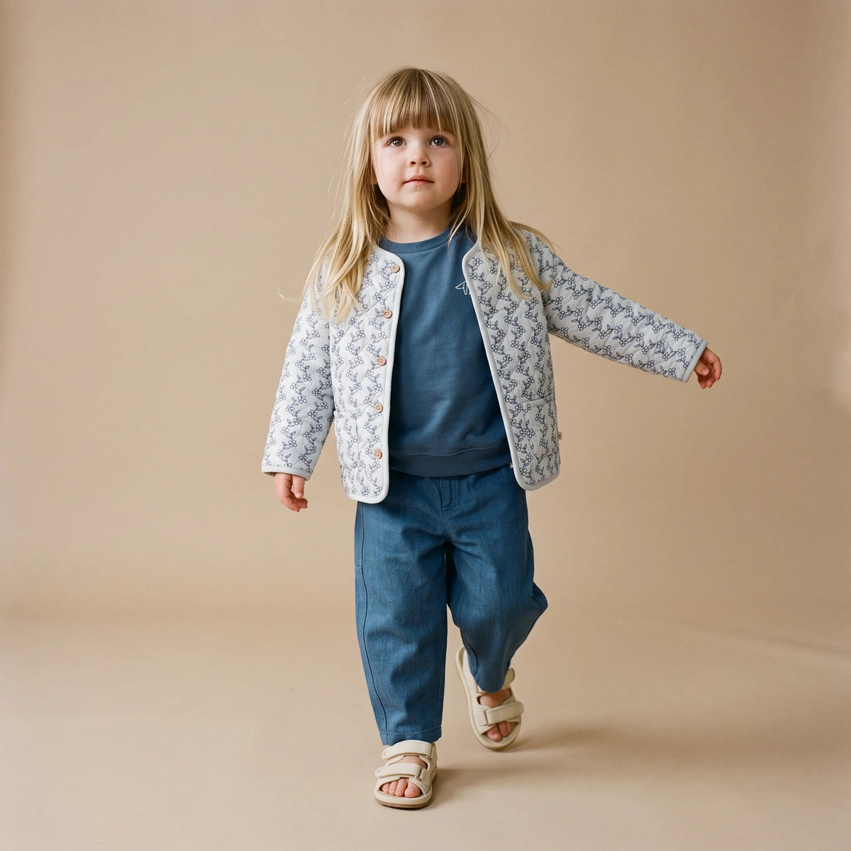 Navy Organic Twill Barrel Pants