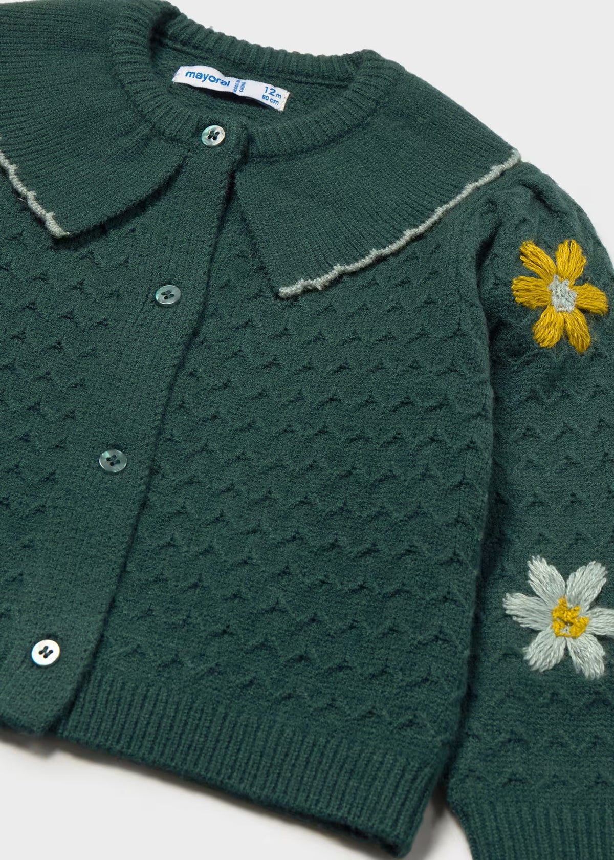 Green Floral Embroidered Sweater