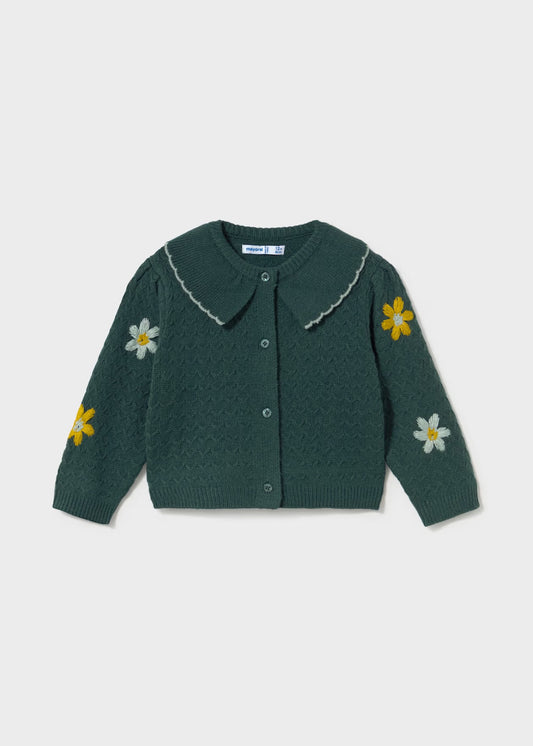 Green Floral Embroidered Sweater