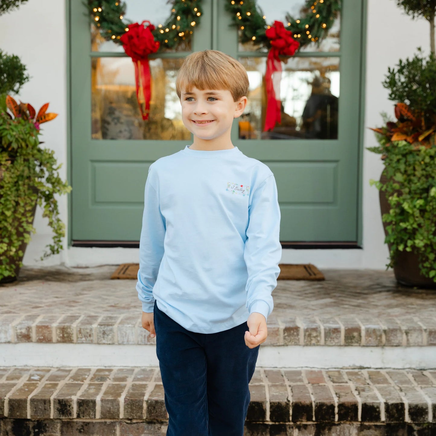 Christmas Labs on Lt Blue