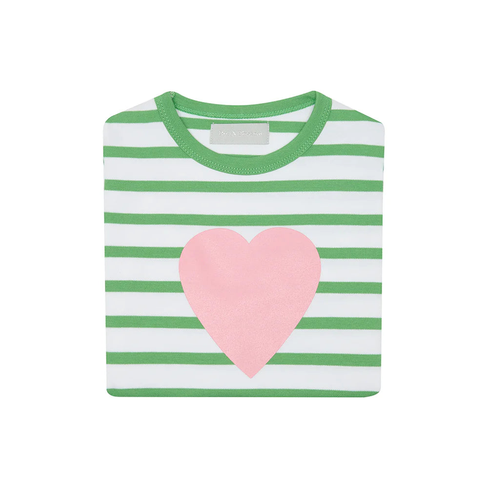 Grass Green/Pink Heart Tee