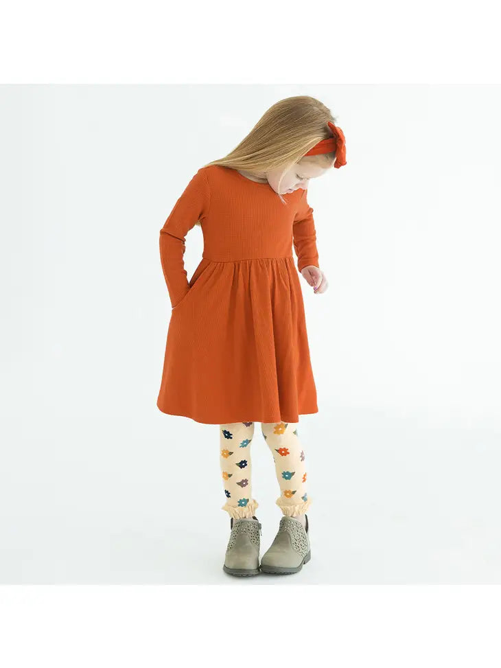 Autumn Petals Footless Ruffle Tights