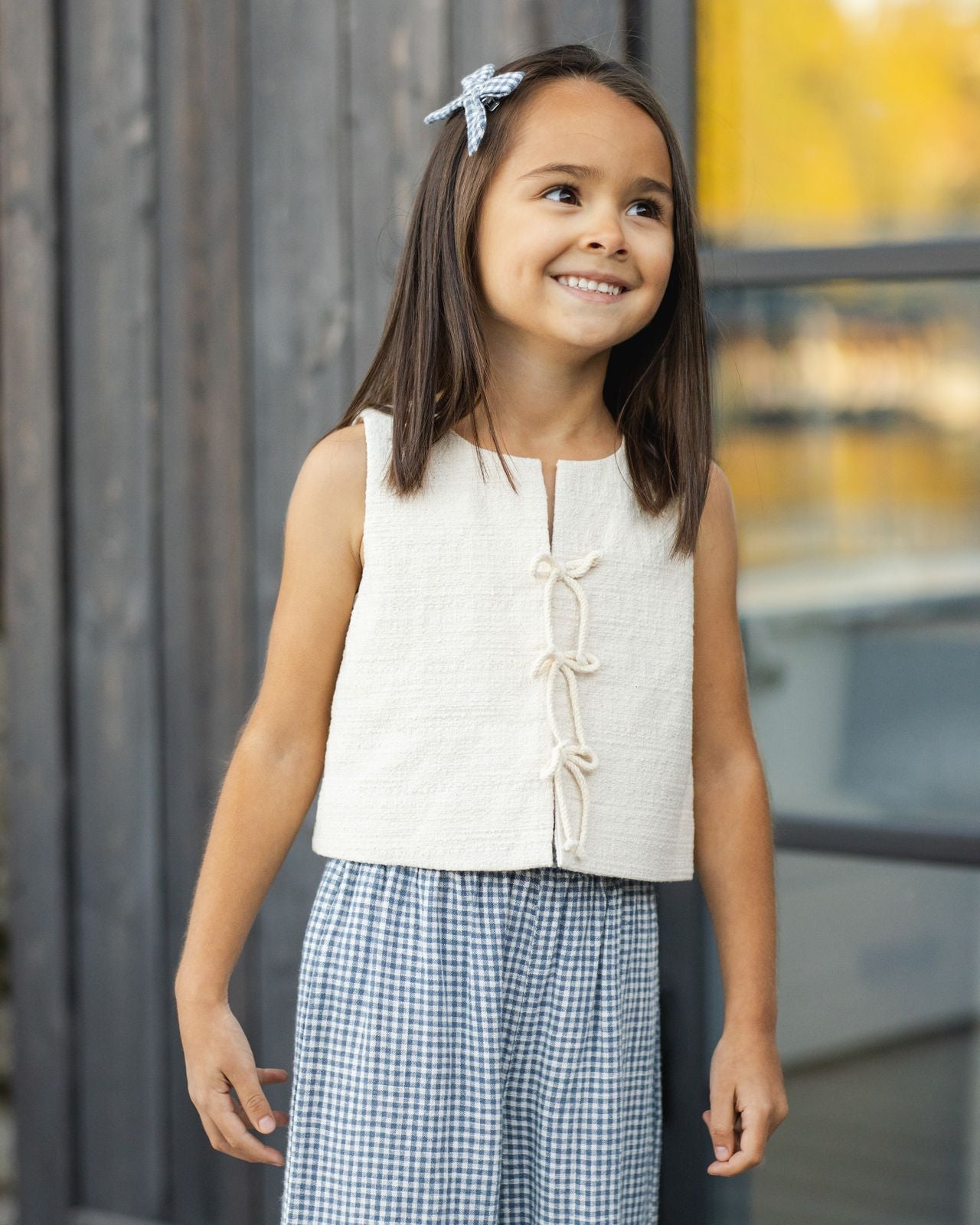 Marine Gingham Wide Leg Pants