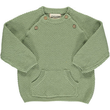 Morrison Sage Button-Neck Baby Sweater