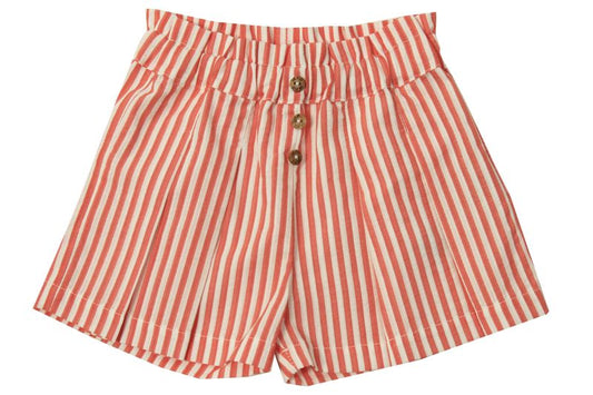 Coral Striped Shorts