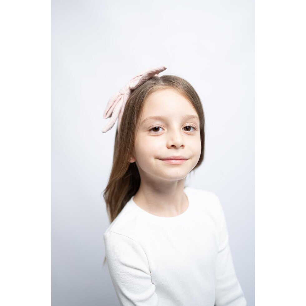 Alice Band, Muslin Bow in Powder