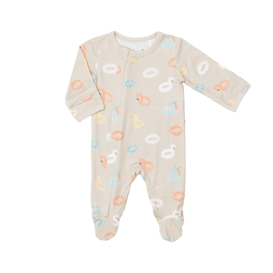 Pool Floaties on Beige Footie