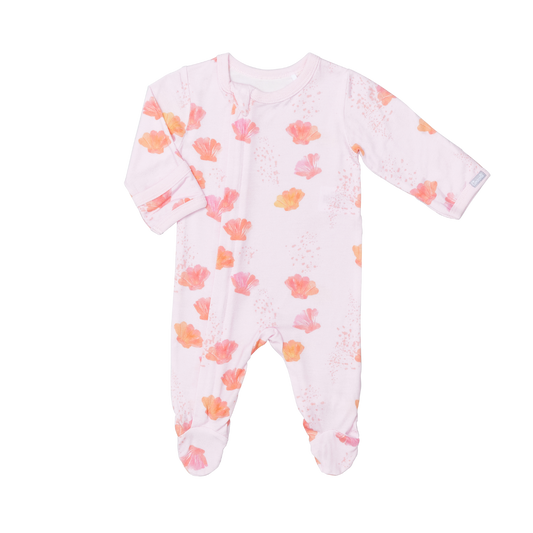 Seashells on Pink Footie