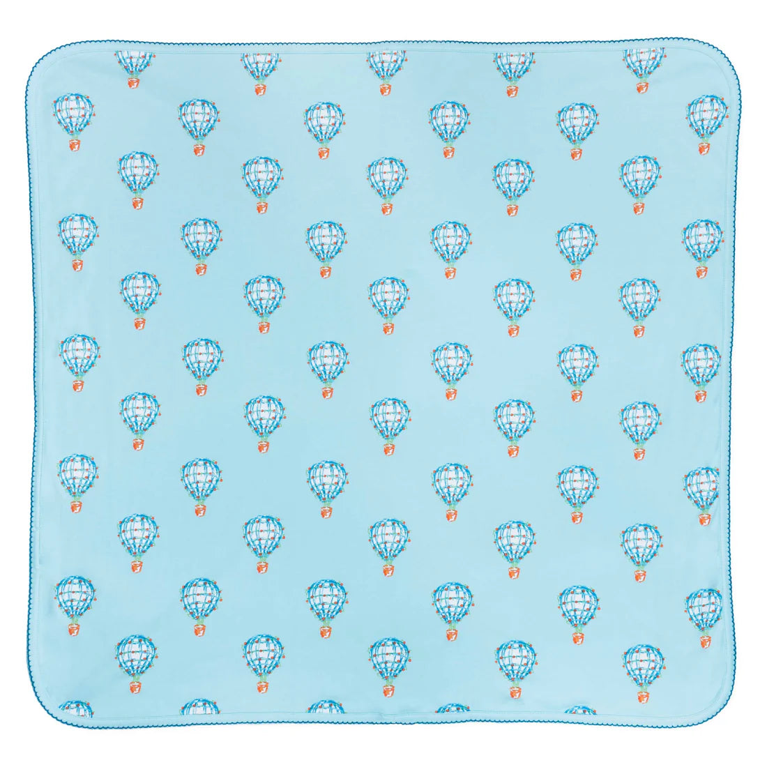 Blue Pima Cotton Blanket Hot Air Balloon