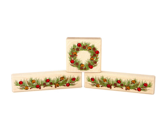 Pine Wreath & Garland Gem Block Set