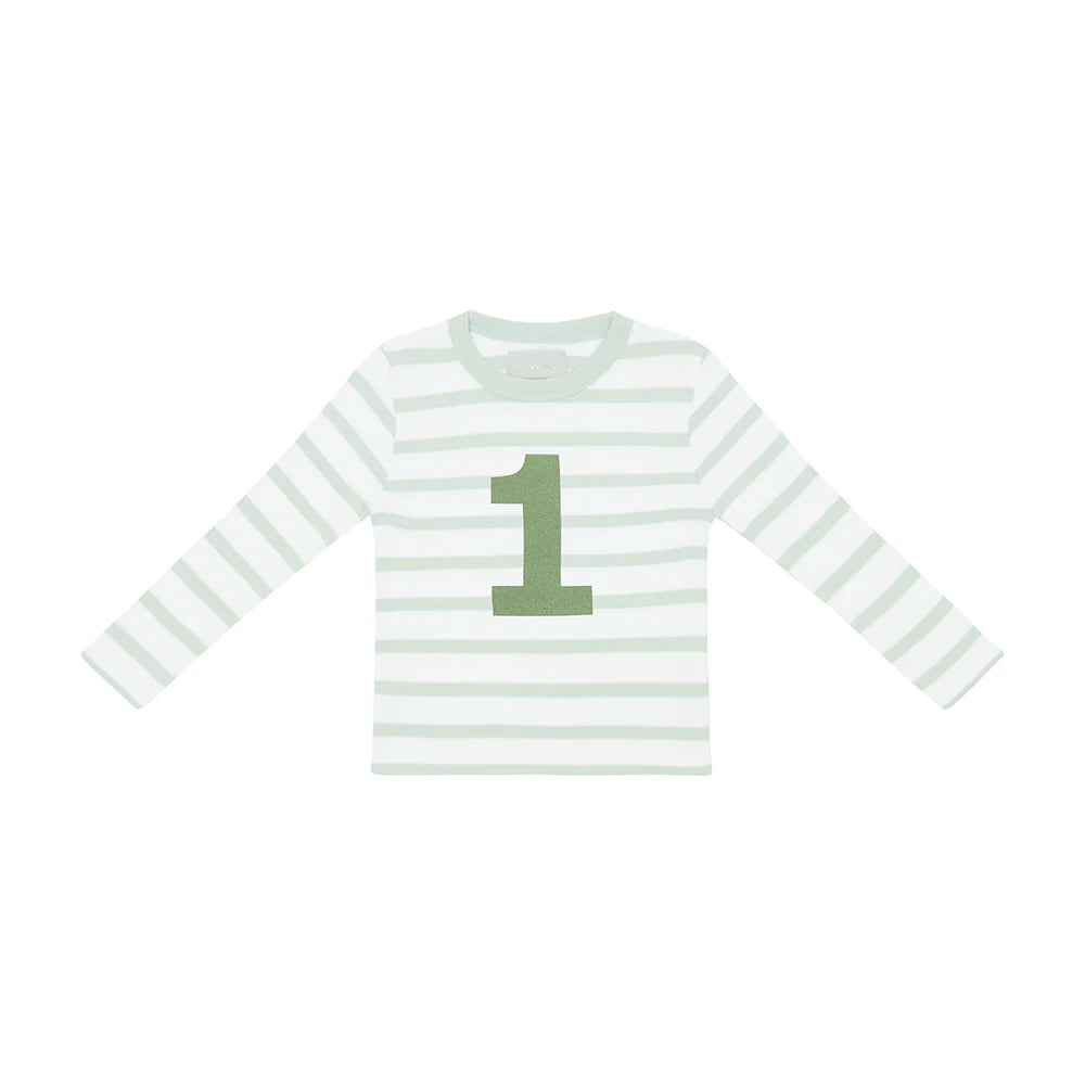 Blue/White Striped Tee (Olive Number)