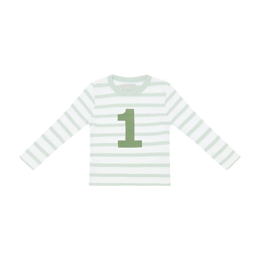 Blue/White Striped Tee (Olive Number)