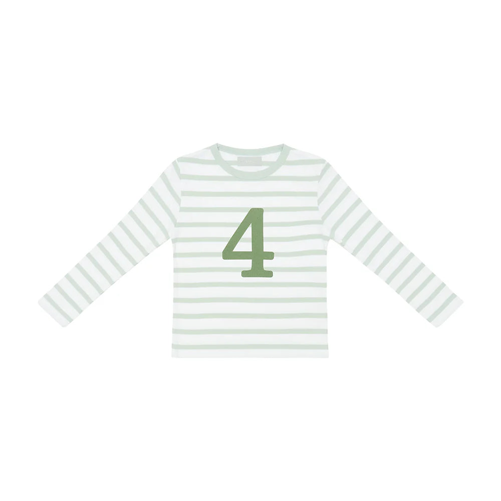 Blue/White Striped Tee (Olive Number)