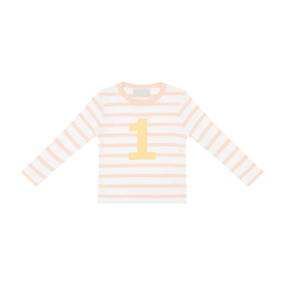 Pink/White Striped Tee (Marigold Number)