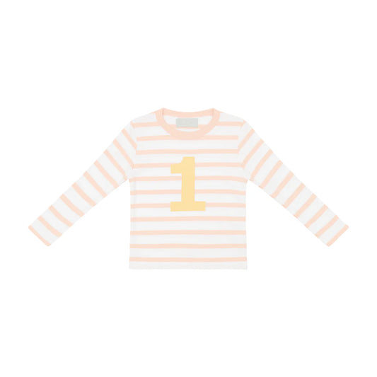 Pink/White Striped Tee (Marigold Number)
