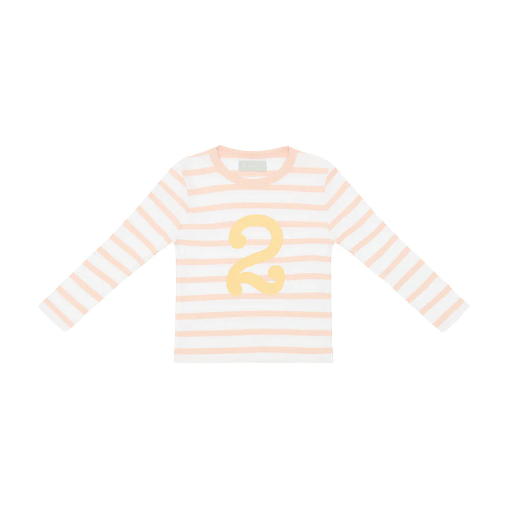 Pink/White Striped Tee (Marigold Number)