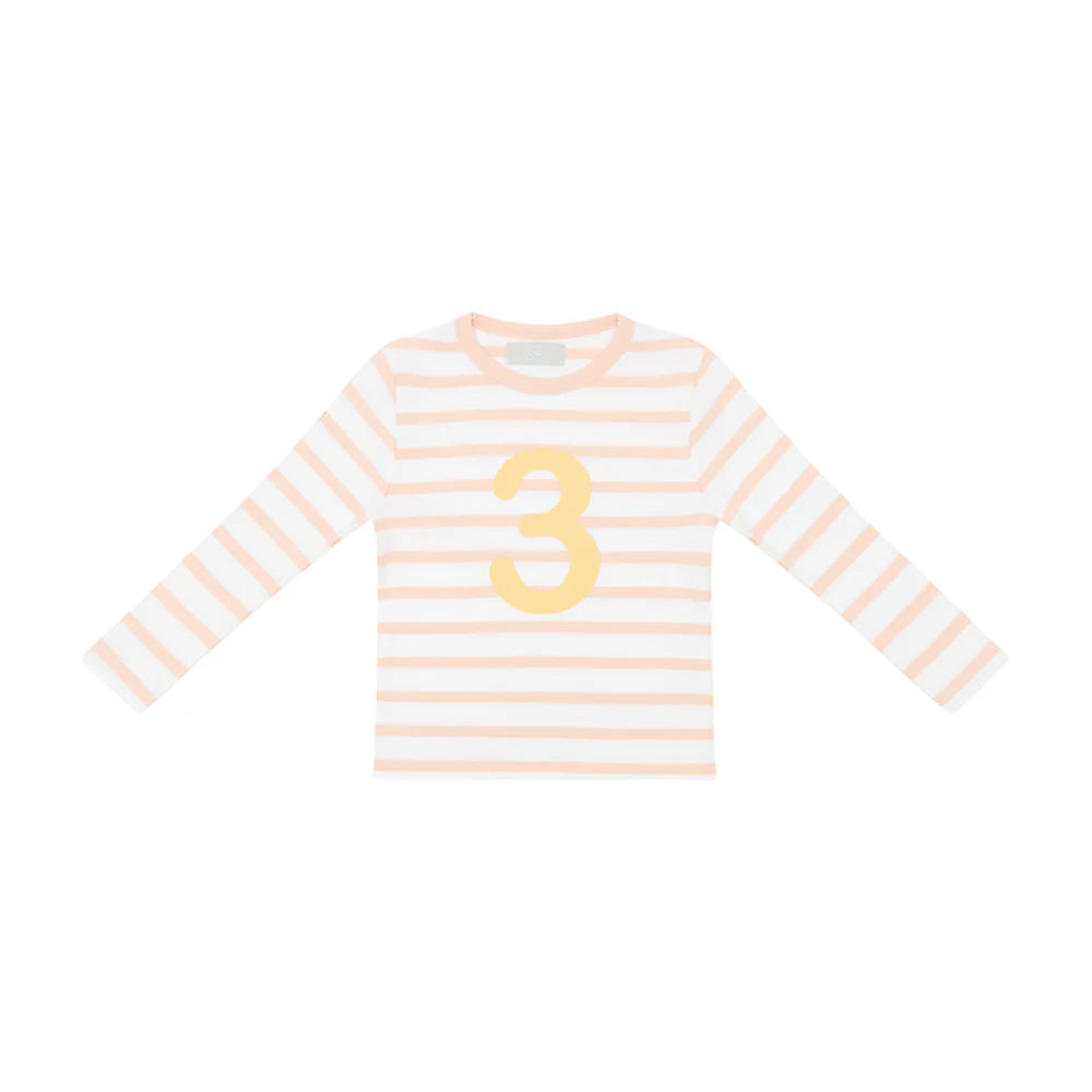 Pink/White Striped Tee (Marigold Number)