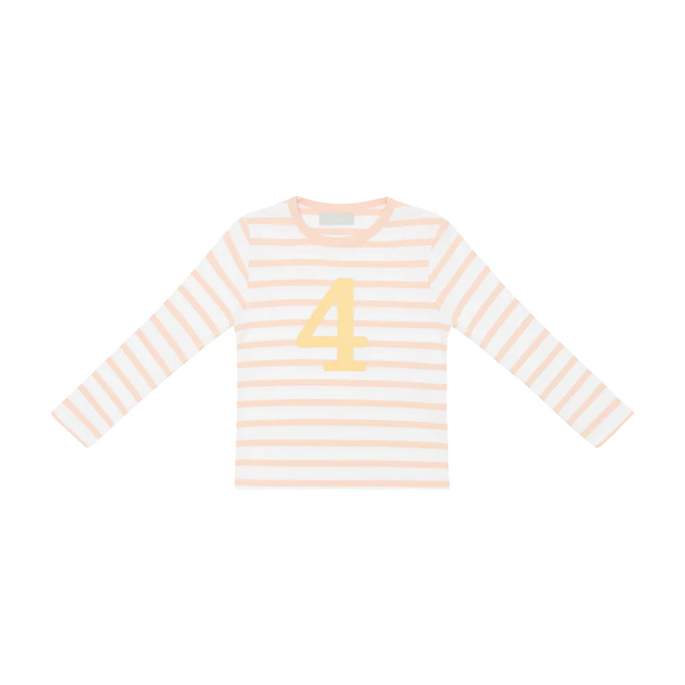 Pink/White Striped Tee (Marigold Number)