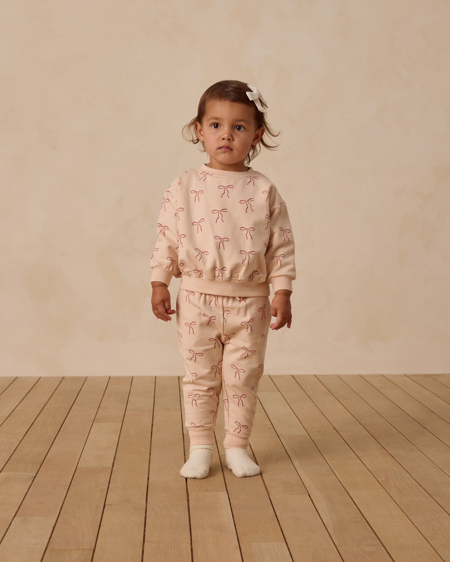 Relaxed Red Bows Fleece Sweatshirt
