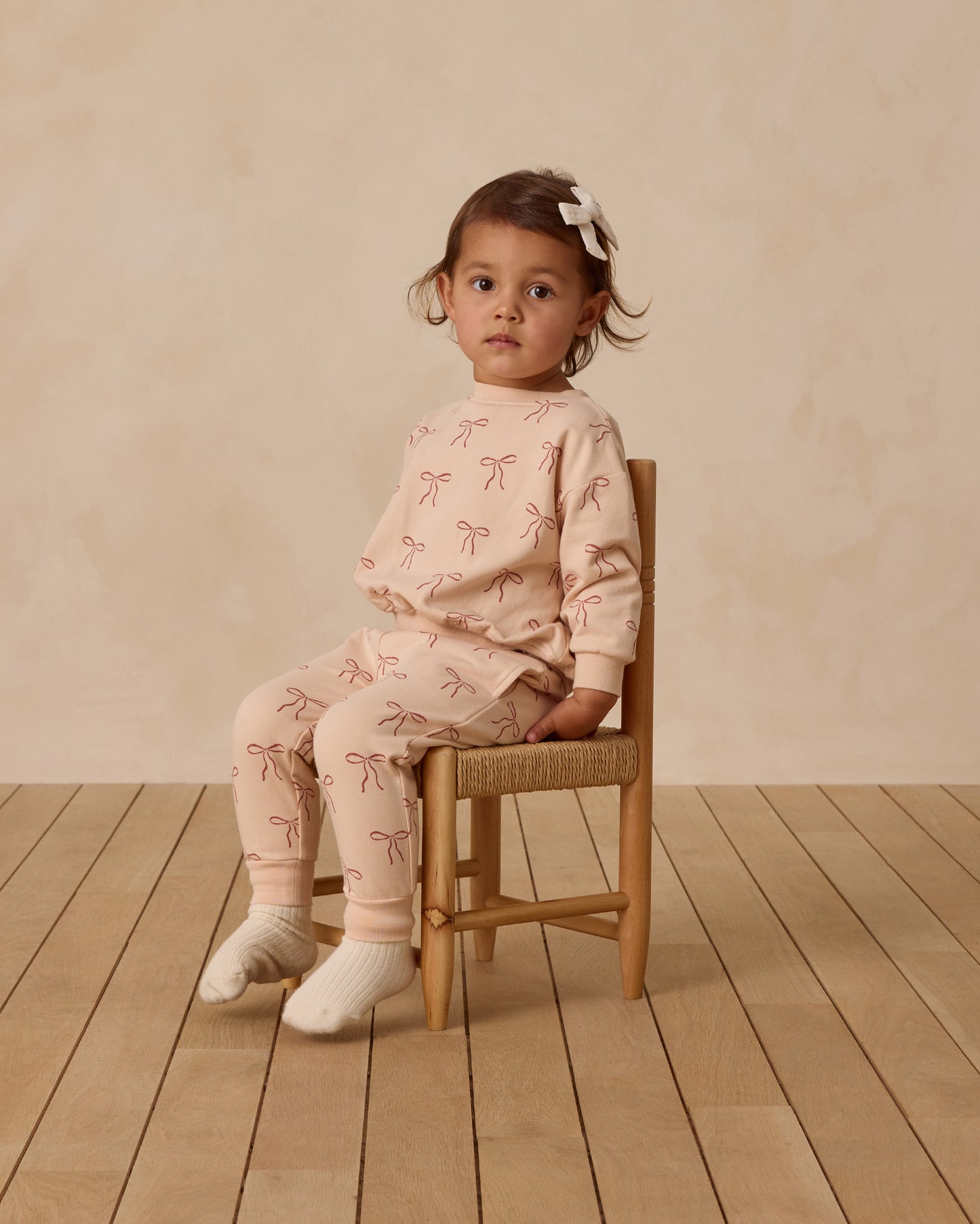 Relaxed Red Bows Fleece Sweatshirt