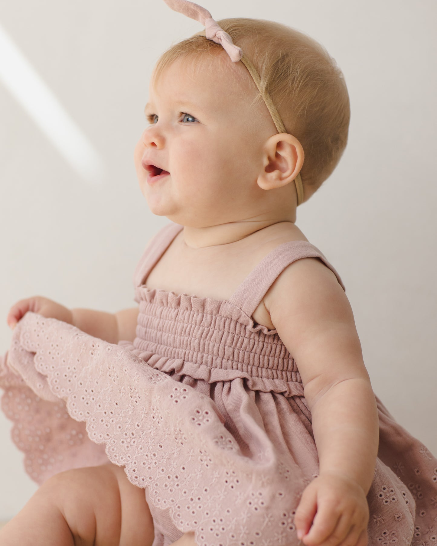 Mae Smocked Mauve Bloomer Set
