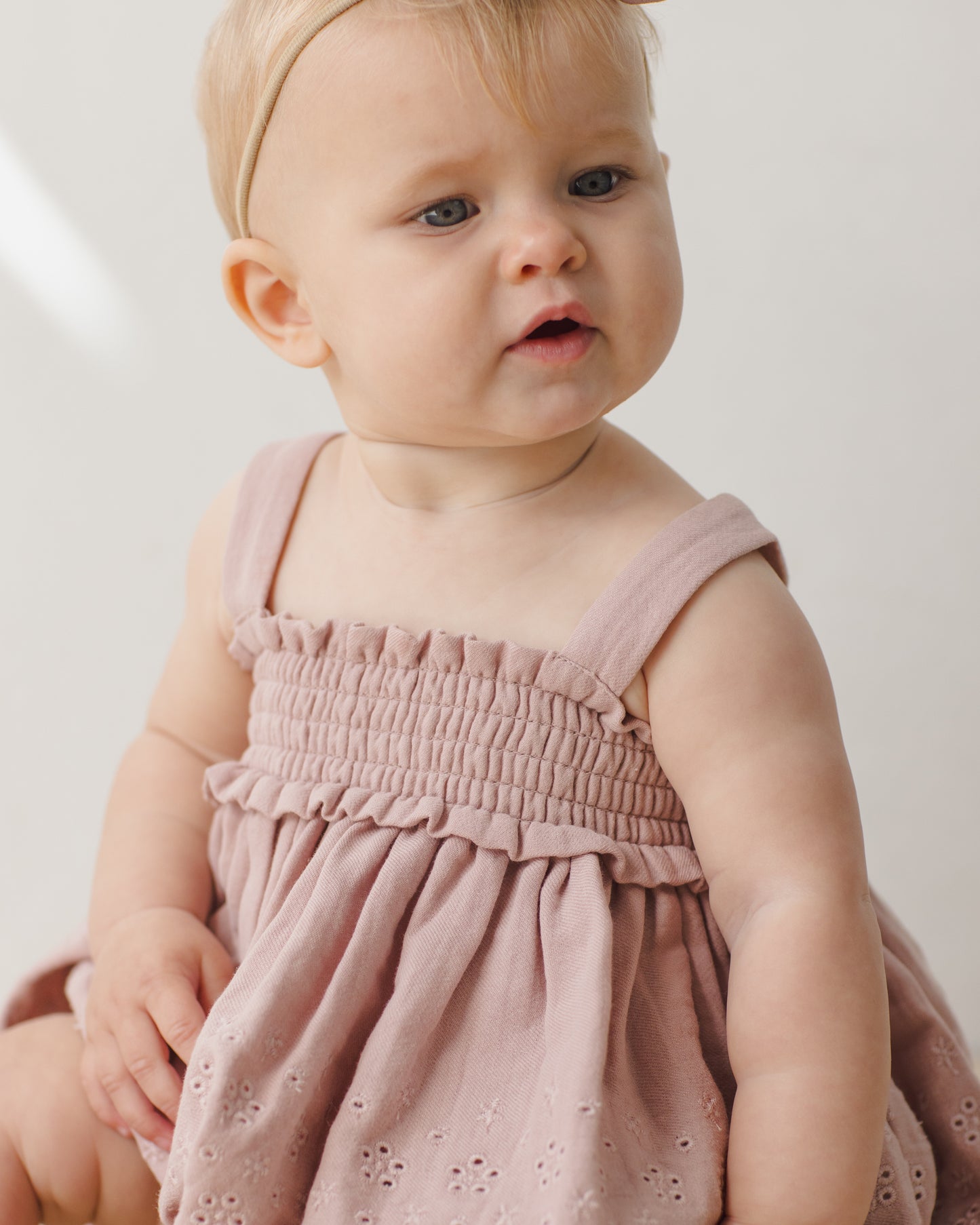 Mae Smocked Mauve Bloomer Set
