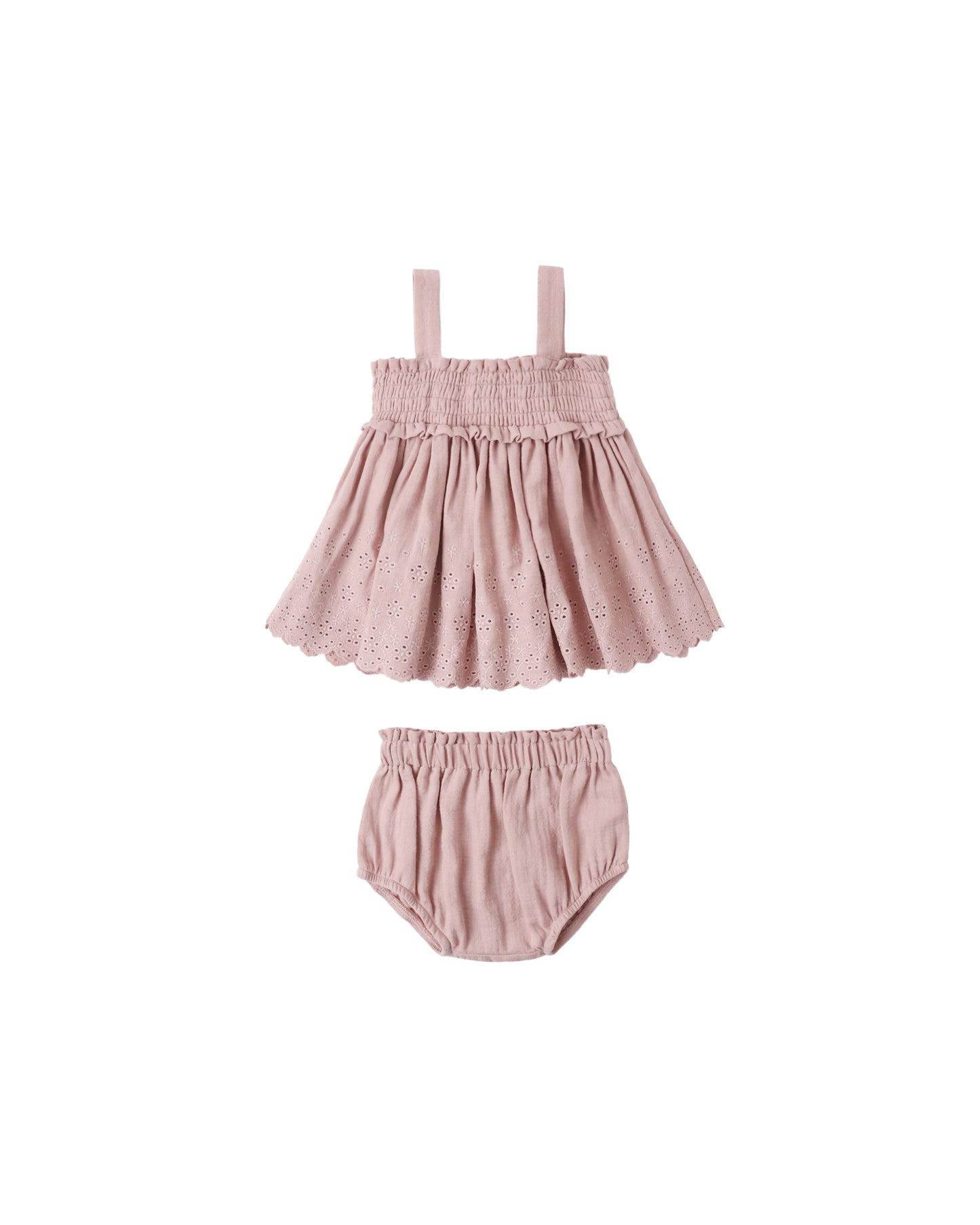 Mae Smocked Mauve Bloomer Set