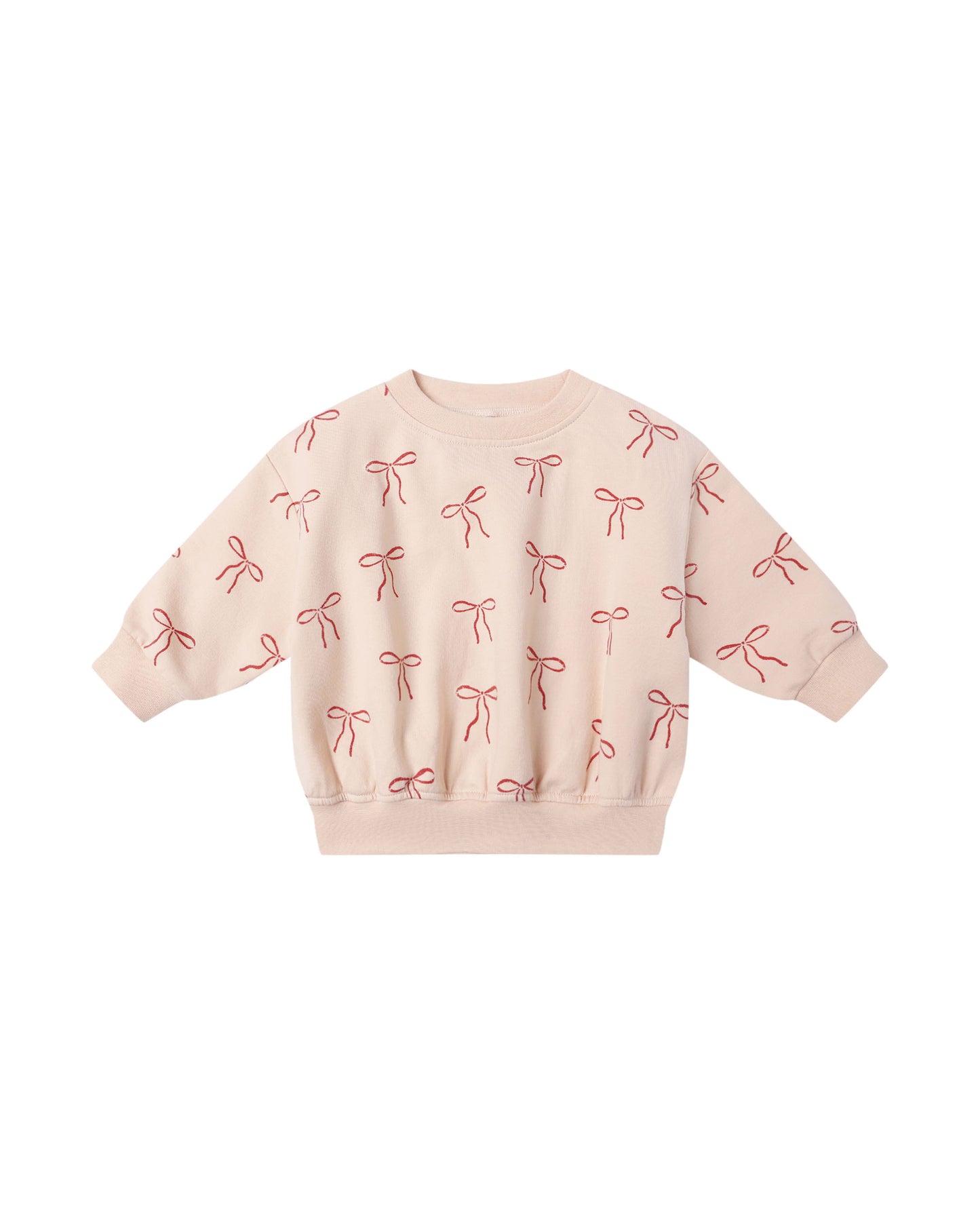 Relaxed Red Bows Fleece Sweatshirt