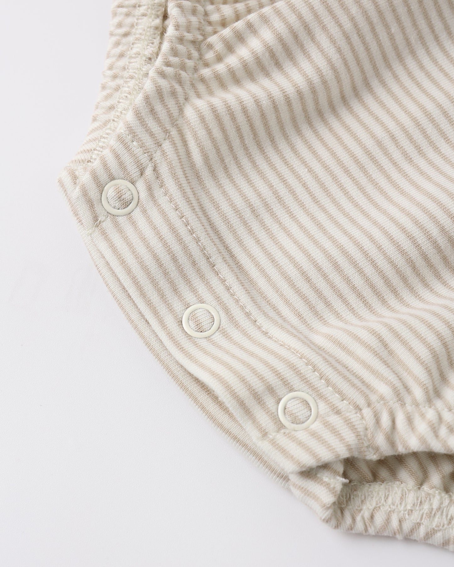Oat Stripe Ruffle Sleeve Romper