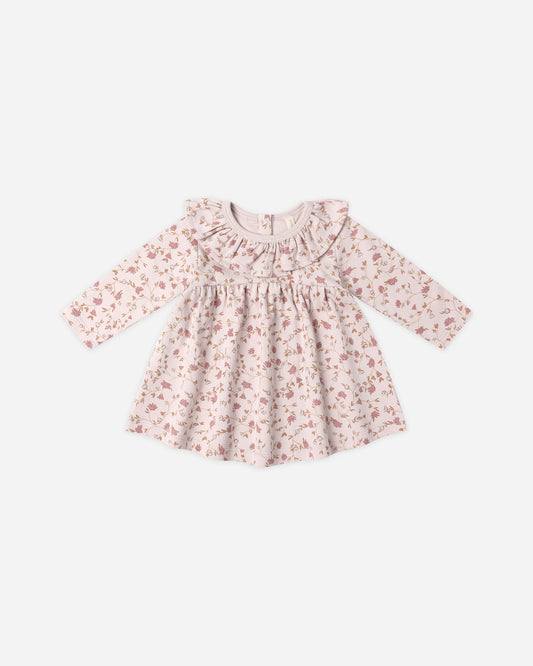 Ruffle Collar Garden Jersey Dress