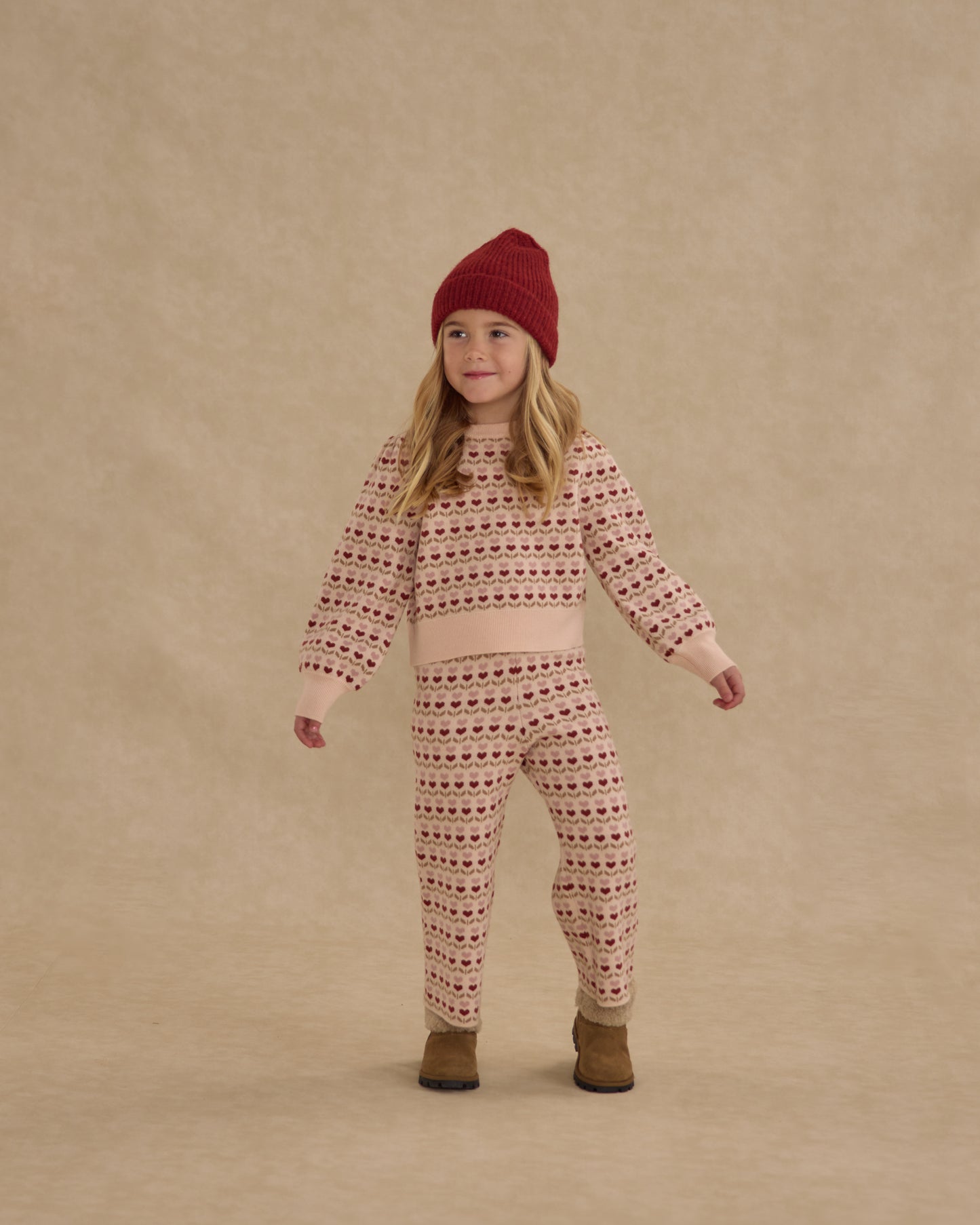 Ruby Hearts Jacquard Knit Set