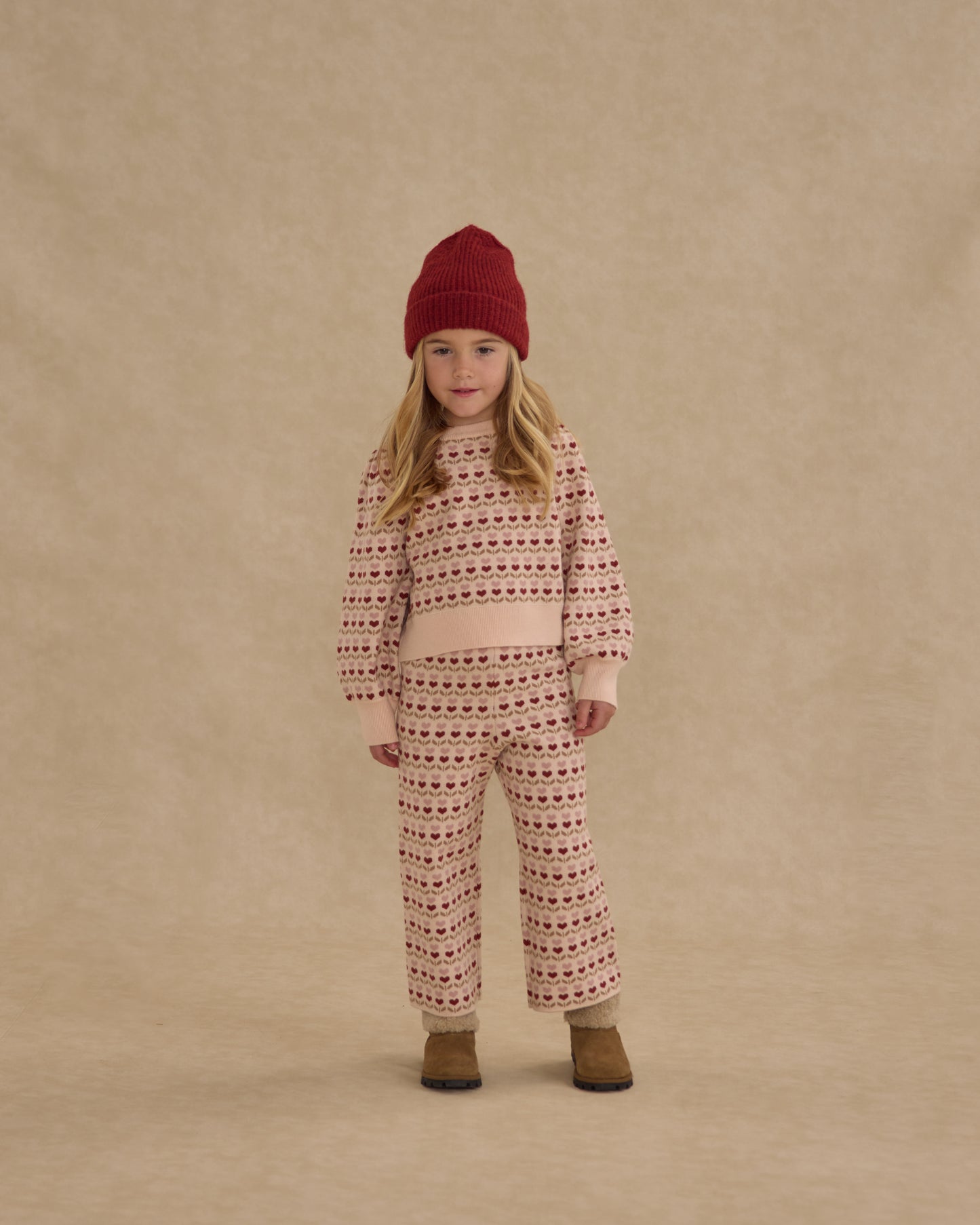 Ruby Hearts Jacquard Knit Set