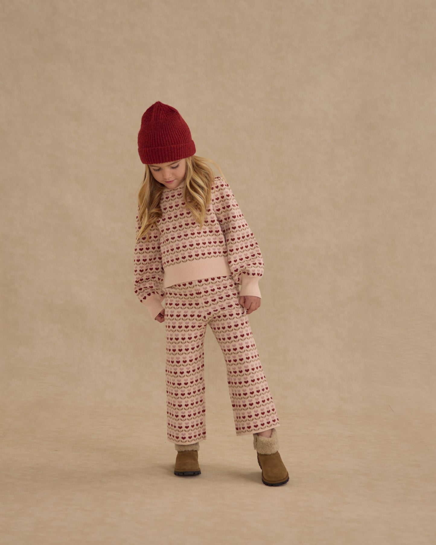 Ruby Hearts Jacquard Knit Set