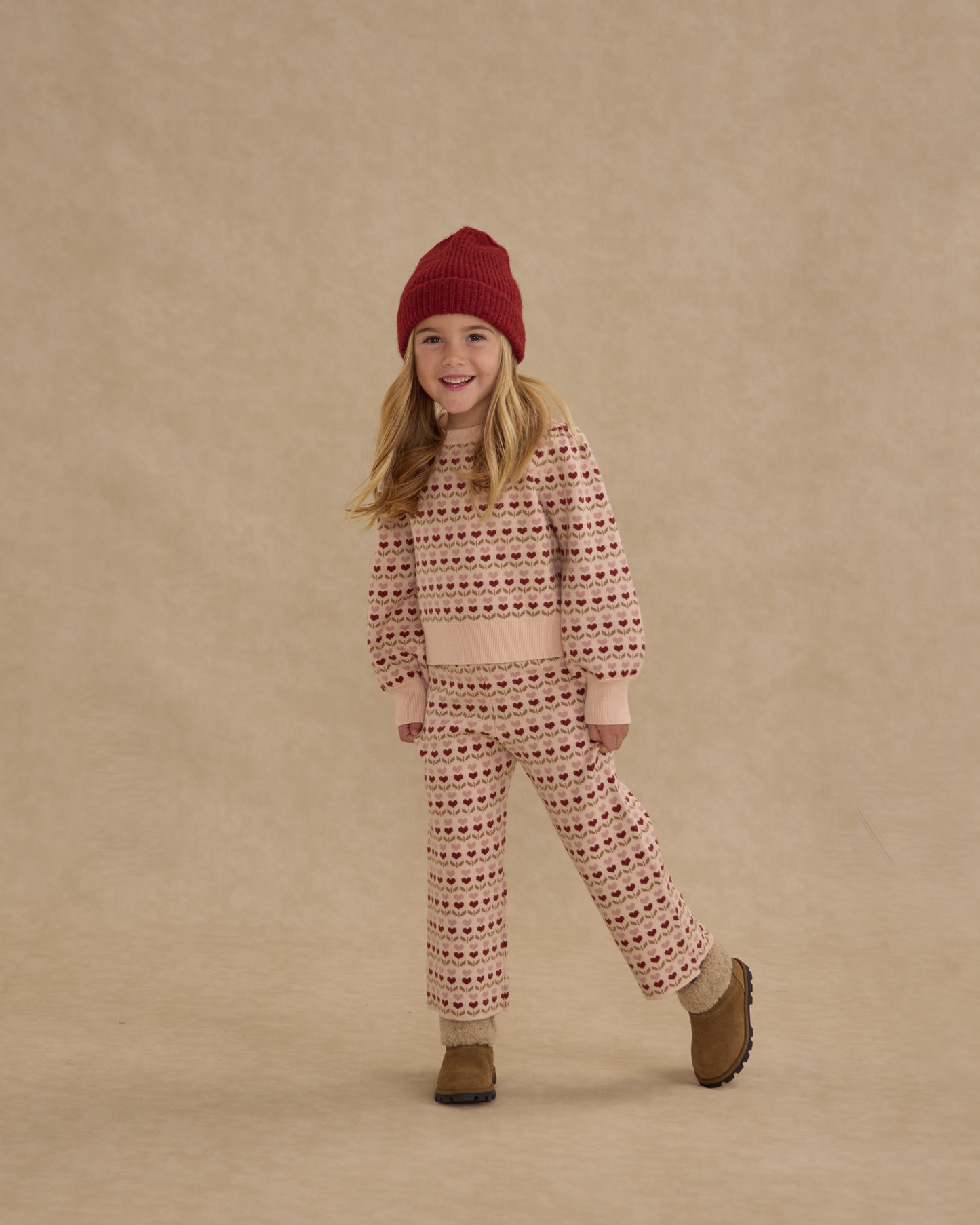 Ruby Hearts Jacquard Knit Set