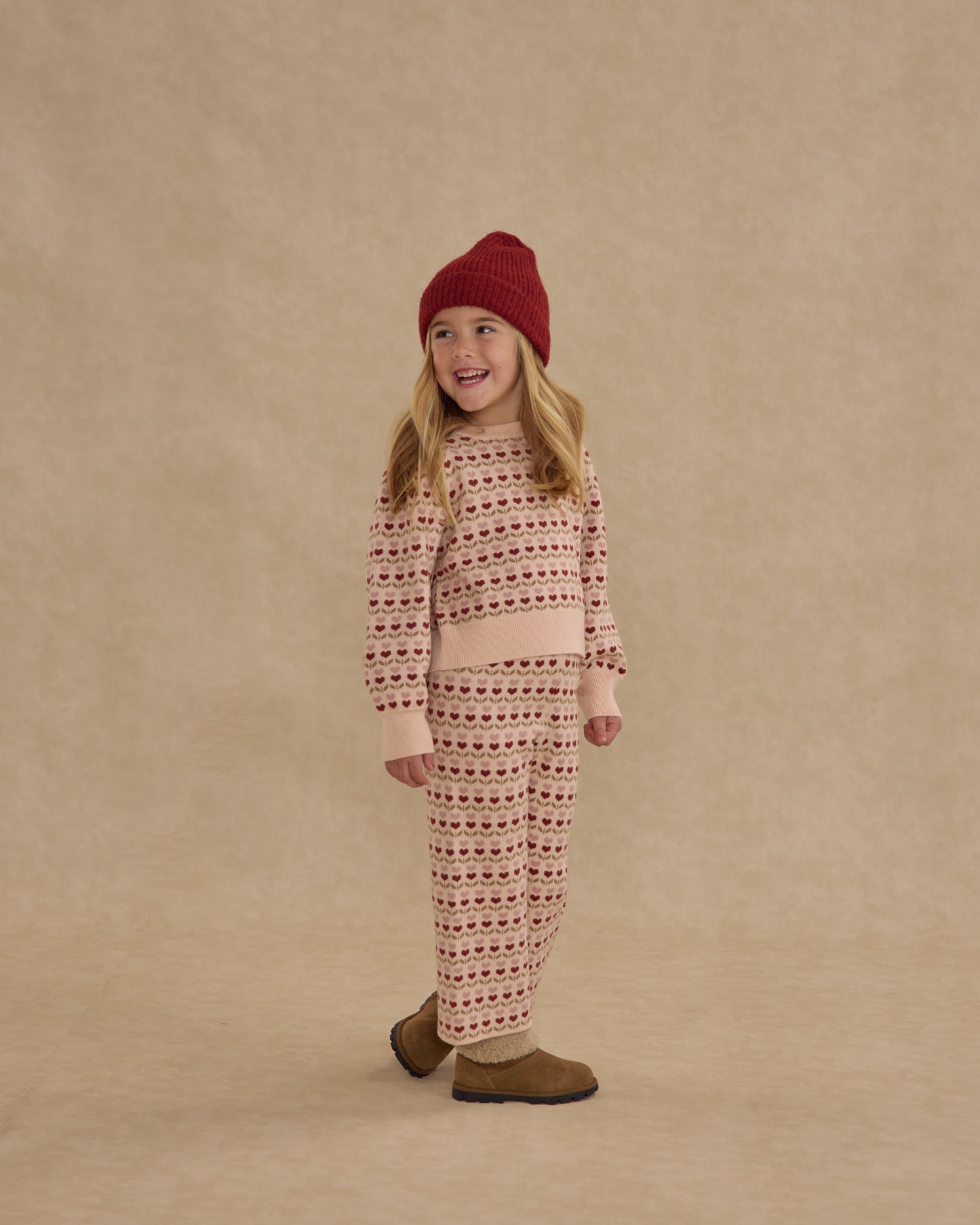 Ruby Hearts Jacquard Knit Set