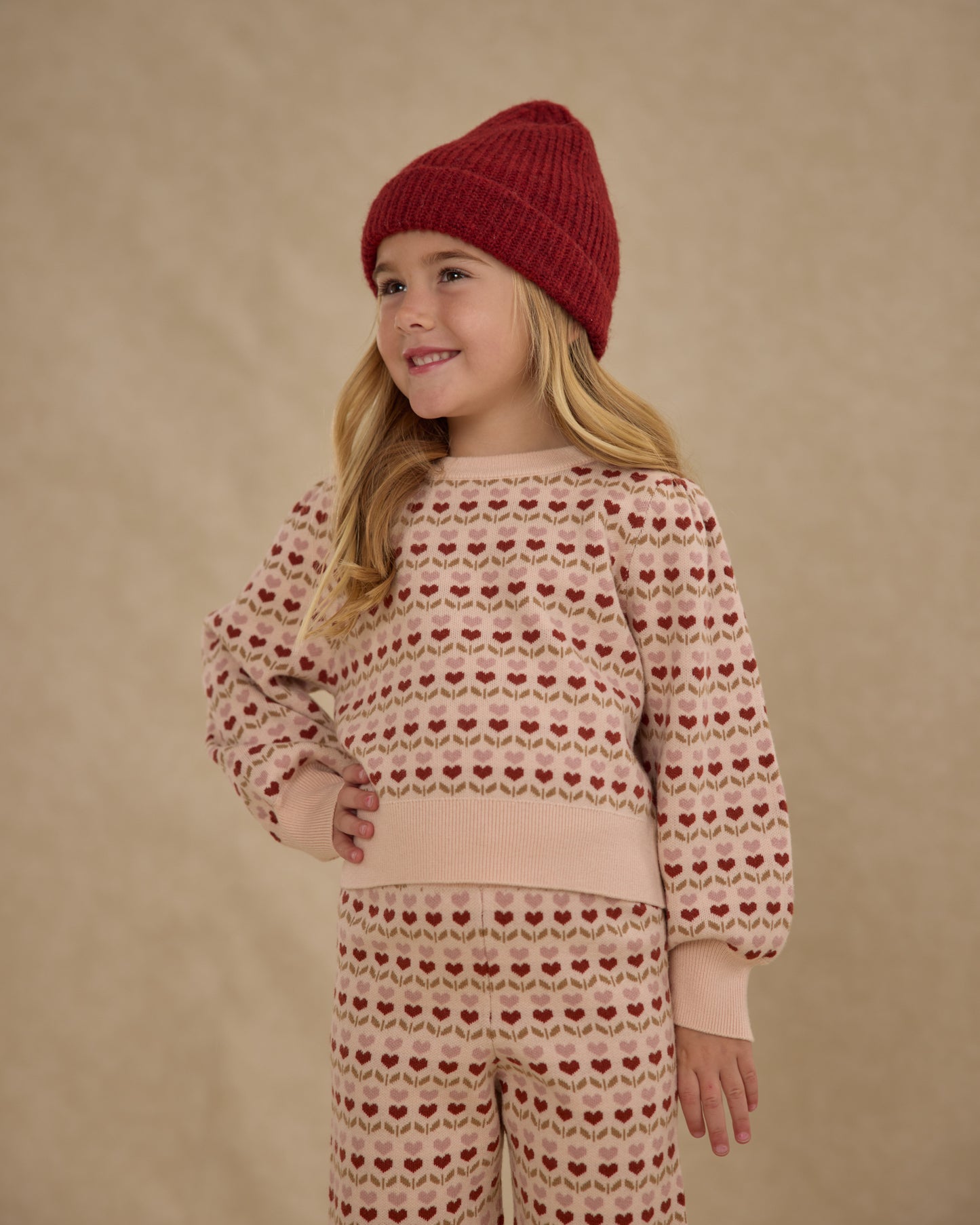 Ruby Hearts Jacquard Knit Set